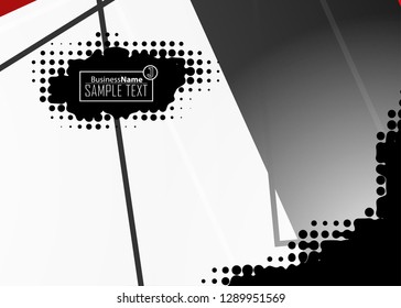Black abstract template for card or banner. Metal Background with waves and reflections. Business background, silver, illustration. Illustration of abstract background with a metallic element