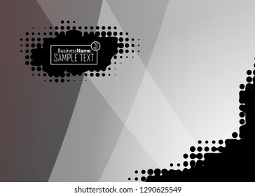 Black abstract template for card or banner. Metal Background with waves and reflections. Business background, silver, illustration. Illustration of abstract background with a metallic element