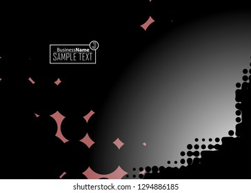 Black abstract template for card or banner. Metal Background with waves and reflections. Business background, silver, illustration. Illustration of abstract background with a metallic element
