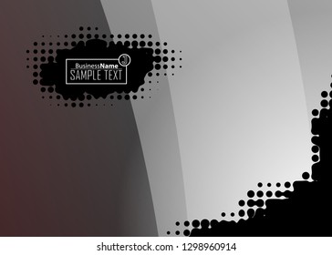 Black abstract template for card or banner. Metal Background with waves and reflections. Business background, silver, illustration. Illustration of abstract background with a metallic element