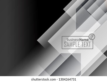 Black abstract template for card or banner. Metal Background with waves and reflections. Business background, silver, illustration. Illustration of abstract background with a metallic element