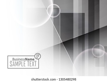 Black abstract template for card or banner. Metal Background with waves and reflections. Business background, silver, illustration. Illustration of abstract background with a metallic element