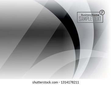 Black abstract template for card or banner. Metal Background with waves and reflections. Business background, silver, illustration. Illustration of abstract background with a metallic element