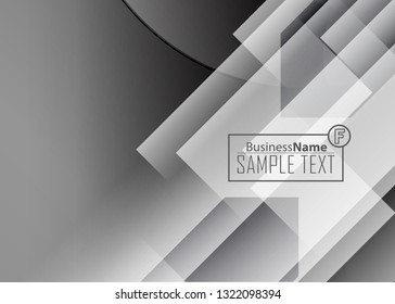 Black abstract template for card or banner. Metal Background with waves and reflections. Business background, silver, illustration. Illustration of abstract background with a metallic element