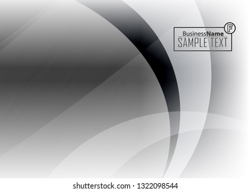 Black abstract template for card or banner. Metal Background with waves and reflections. Business background, silver, illustration. Illustration of abstract background with a metallic element