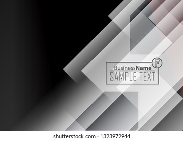 Black abstract template for card or banner. Metal Background with waves and reflections. Business background, silver, illustration. Illustration of abstract background with a metallic element
