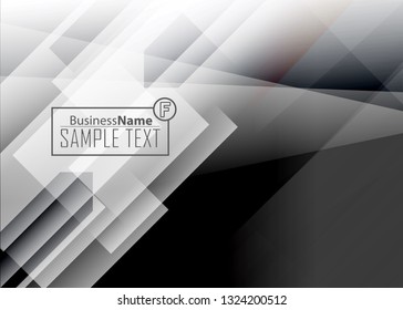 Black abstract template for card or banner. Metal Background with waves and reflections. Business background, silver, illustration. Illustration of abstract background with a metallic element