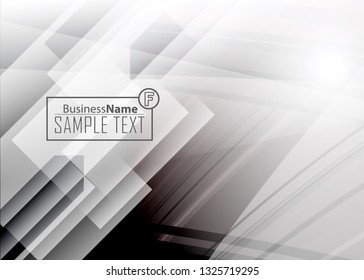 Black abstract template for card or banner. Metal Background with waves and reflections. Business background, silver, illustration. Illustration of abstract background with a metallic element
