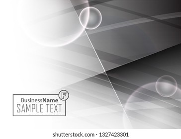 Black abstract template for card or banner. Metal Background with waves and reflections. Business background, silver, illustration. Illustration of abstract background with a metallic element