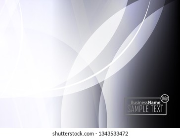 Black abstract template for card or banner. Metal Background with waves and reflections. Business background, silver, illustration. Illustration of abstract background with a metallic element