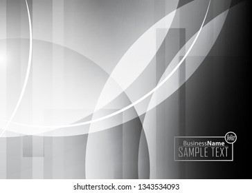 Black abstract template for card or banner. Metal Background with waves and reflections. Business background, silver, illustration. Illustration of abstract background with a metallic element