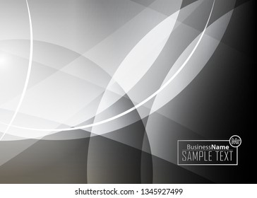 Black abstract template for card or banner. Metal Background with waves and reflections. Business background, silver, illustration. Illustration of abstract background with a metallic element