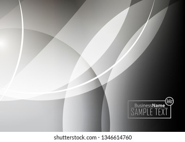 Black abstract template for card or banner. Metal Background with waves and reflections. Business background, silver, illustration. Illustration of abstract background with a metallic element
