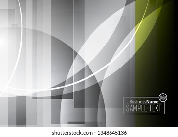 Black abstract template for card or banner. Metal Background with waves and reflections. Business background, silver, illustration. Illustration of abstract background with a metallic element