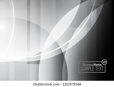 Black abstract template for card or banner. Metal Background with waves and reflections. Business background, silver, illustration. Illustration of abstract background with a metallic element