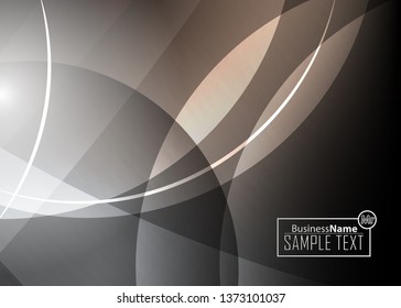 Black abstract template for card or banner. Metal Background with waves and reflections. Business background, silver, illustration. Illustration of abstract background with a metallic element