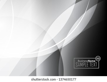 Black abstract template for card or banner. Metal Background with waves and reflections. Business background, silver, illustration. Illustration of abstract background with a metallic element
