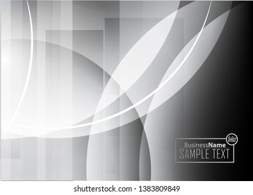 Black abstract template for card or banner. Metal Background with waves and reflections. Business background, silver, illustration. Illustration of abstract background with a metallic element