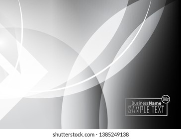 Black abstract template for card or banner. Metal Background with waves and reflections. Business background, silver, illustration. Illustration of abstract background with a metallic element