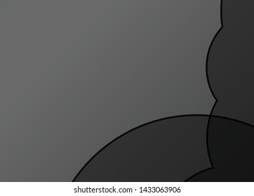 Black abstract template for card or banner. Metal Background with waves and reflections. Business background, silver, illustration. Illustration of abstract background with a metallic element