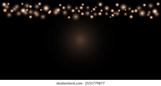Black abstract template with gradient. Elegant golden lights on a dark background. Vector illustration