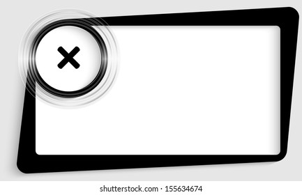 black abstract text frame and transparent circle with ban mark