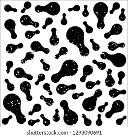 Black abstract texture with metaballs or blobs. Simple geometric shapes. Poster or wallpaper design. 2 in 1 Full Editable Grunge Dust Texture