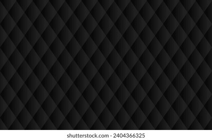 Black abstract texture vector background. Paper, fabric or cardboard texture with rhombs. Vector abstract dark geometric pattern EPS10