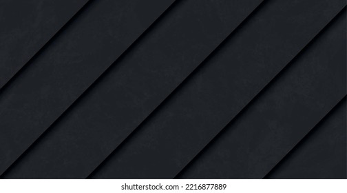 Black Abstract Textured Grunge Background Wall With Slanted Stripes - Vector Illustration