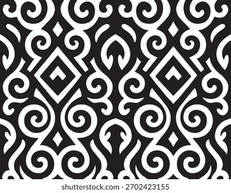 black abstract tribal pattern background