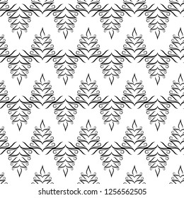 Black abstract twig seamless pattern. Fashion graphic background design. Modern stylish abstract texture. Monochrome template for prints, textiles, wrapping, wallpaper, website Vector illustration