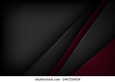 Black abstract vector background with overlapping characteristics.