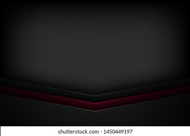 Black abstract vector background with overlapping characteristics.