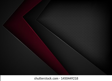 Black abstract vector background with overlapping characteristics.