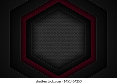 Black abstract vector background with overlapping characteristics.