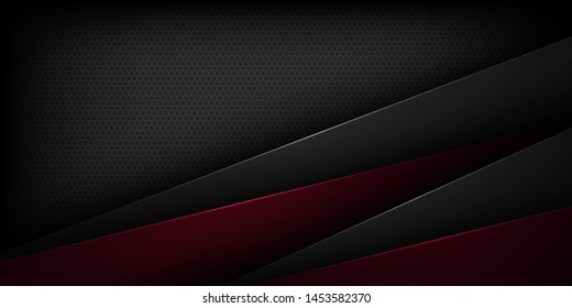 Black abstract vector background with overlapping characteristics.