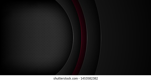 Black abstract vector background with overlapping characteristics.
