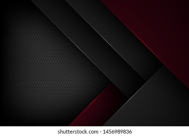 Black abstract vector background with overlapping characteristics.