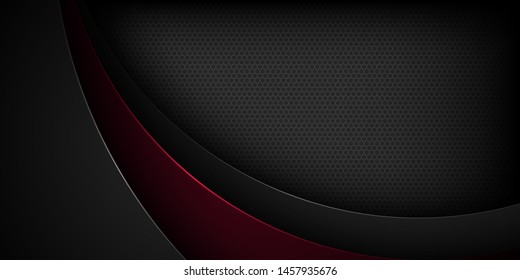 Black abstract vector background with overlapping characteristics.