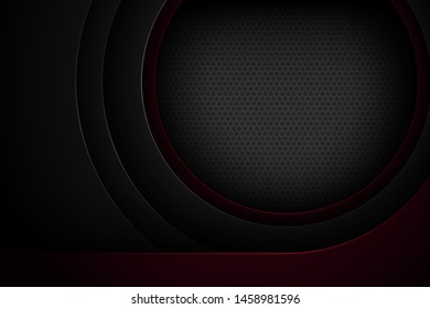 Black abstract vector background with overlapping characteristics.