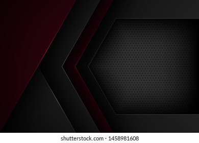 Black abstract vector background with overlapping characteristics.