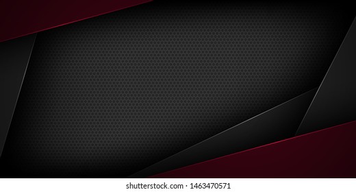 Black abstract vector background with overlapping characteristics.