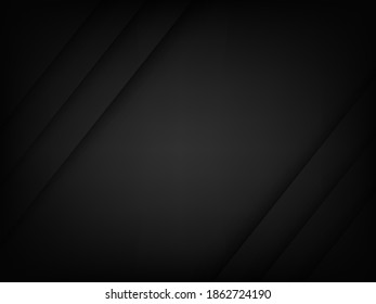 Black abstract vector background with paper cut effect