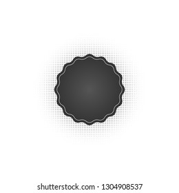 Black abstract vector badge frame halftone dots logo emblem design element with . Round border Icon using halftone circle dots.