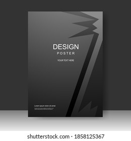Black Abstract Vector business brochure template. Banner Design, Poster in A4 size. Simple Flyer promotion. magazine. Vector illustration