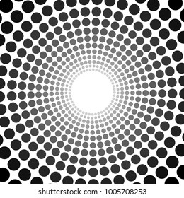 Black abstract vector circle frame halftone dots logo emblem design