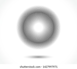 Black abstract vector circle frame line logo. Element for graphic web design, Template for print, textile, wrapping, decoration. Round border Icon circle texture. - vector illustration