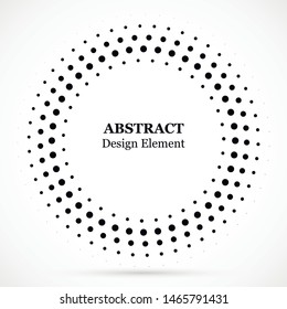 Black abstract vector circle frame halftone dots design element.Halftone effect vector pattern for your design. Isolated circle dots isolated for medical, cosmetic advertisement.