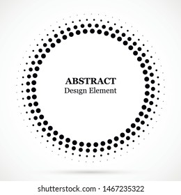 Black abstract vector circle frame halftone dots design element.Halftone effect vector pattern for your design. Isolated circle dots isolated for medical, cosmetic advertisement.