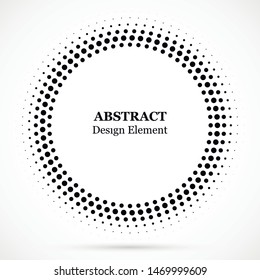 Black abstract vector circle frame halftone dots design element.Halftone effect vector pattern for your design. Isolated circle dots isolated for medical, cosmetic advertisement.